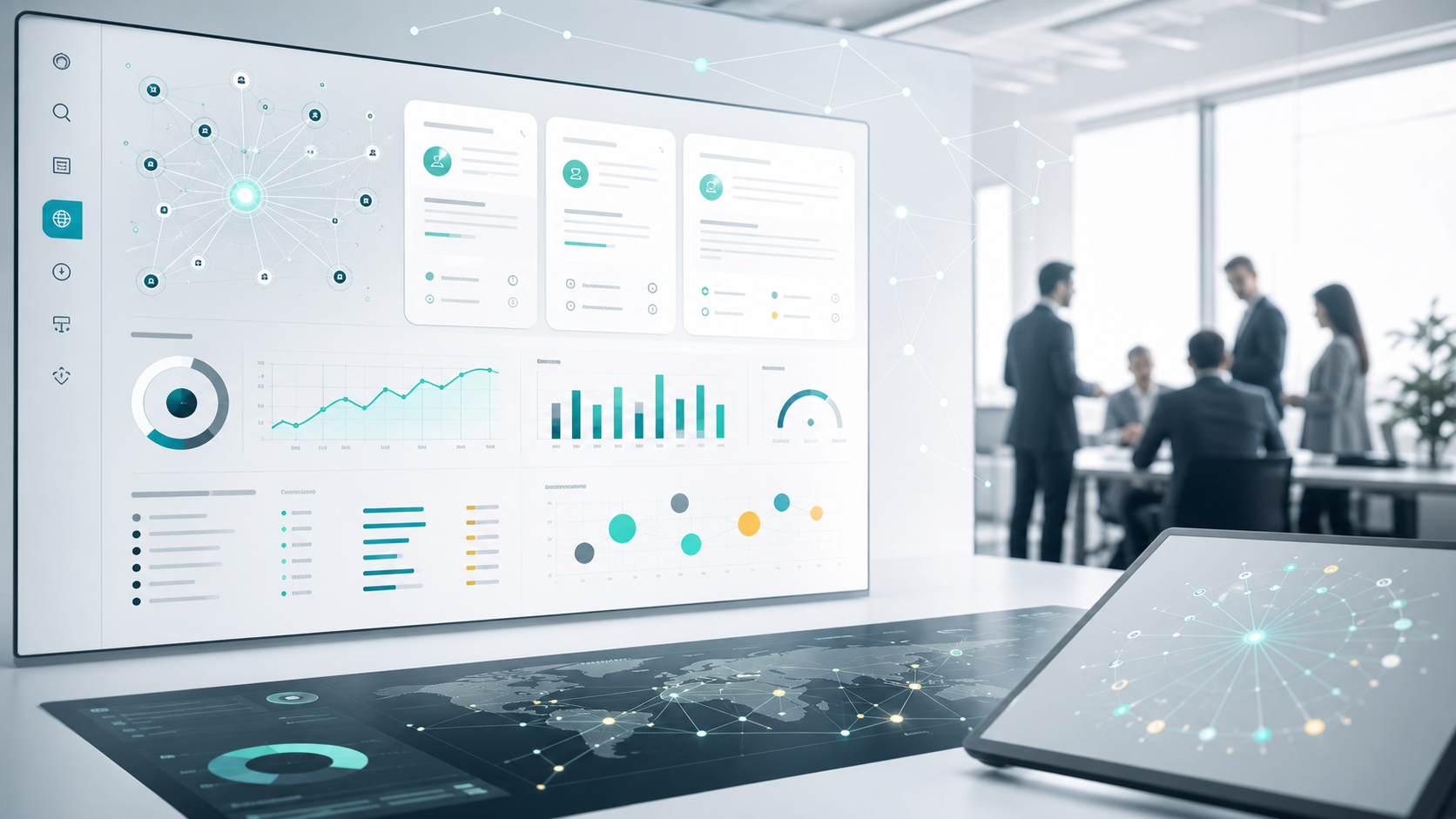AI visibility dashboard with metrics, source mapping and recommendation signals, ready to present under an agency brand.